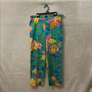 Ralph Lauren Vibrant Green, Pink, Yellow and Blue Cropped Ankle Pants